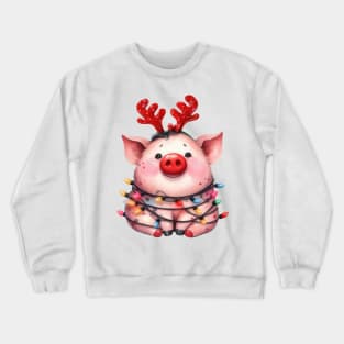 Christmas Red Nose Pig Crewneck Sweatshirt